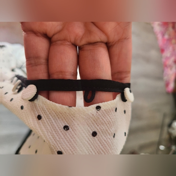 New Adelyn Rae Womens White Black Mini Dress Polka Dots Ruffle Convertible S… - Picture 5 of 12